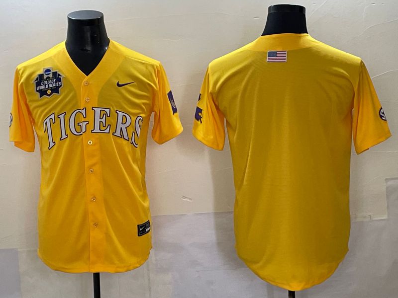 Men 2025 Clemson Tigers Blank Yellow Joint Name Nike NCAA Jersey style 2